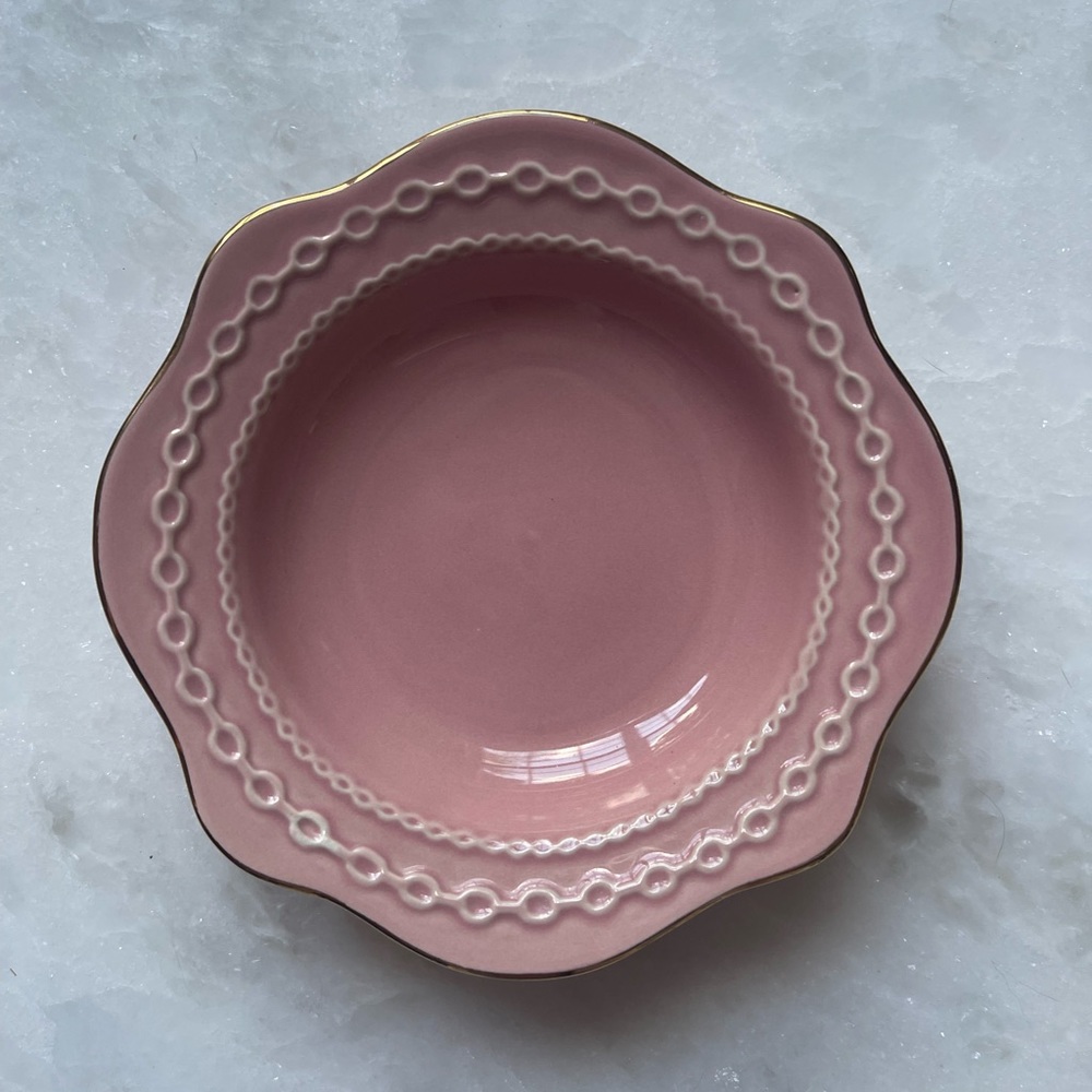 Glass Jewelry dish - Target threshold - Rose colored - excellent condition